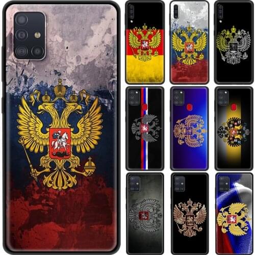 Accessories Case for Samsung Galaxy A32 A52 A72 4G A12S A12 A02S A51 A71 A41 A01 5G Luxury Cover Russia Coat Of Arms Eagle Flag