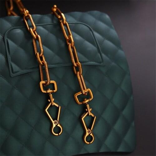 Bags Chains Women Bag Parts Long Shoulder Chain for Big Bags Vintage Gold Handbag Chain Bags Accessories Metal Replacement DIY