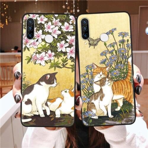 3D Cute Cat Emboss Case For Huawei P30 P20 P40 Lite E P Smart Y6 Y7 2019 2021 Mate Honor 8X 9X 9A 8A 10 20 Lite 10i 20i TPU Case