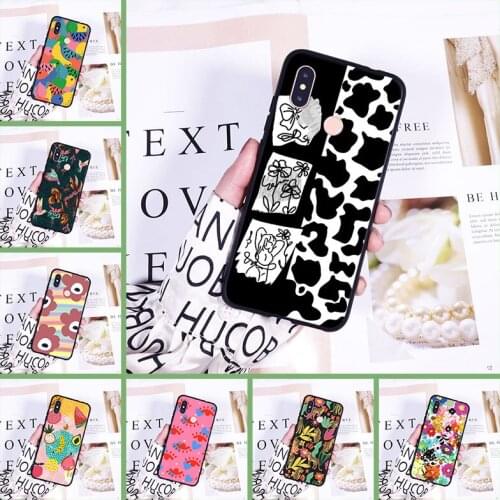 Phone Case For Xiaomi Mi A1 A2 Lite 8 SE Silicone Aesthetic Flower Pretty Animal Back Cover For Xiaomi Mi 5 5C 5S 5X 6 6X Plus