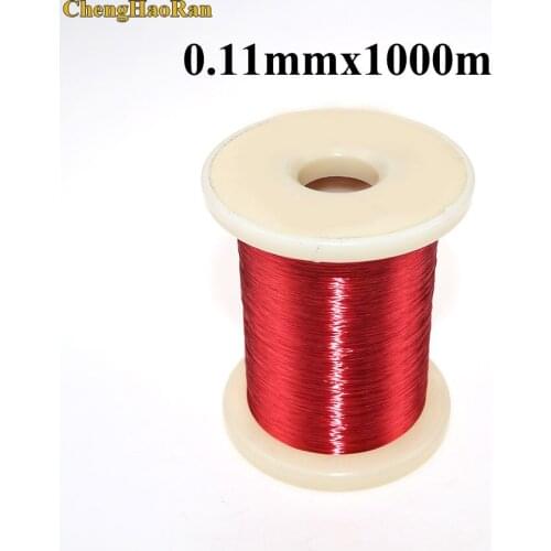 ChengHaoRan 1000 Meters/pcs Qa-1-155 Red Magnet Wire 0.11mm Enameled Copper Wire Magnetic Coil Winding 0.11 Mm