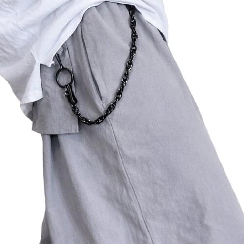 Y1UE Black Metal Wallet Belt Chain Punk Hipster Pant Jean Key Chain Hip Hop Jewelry