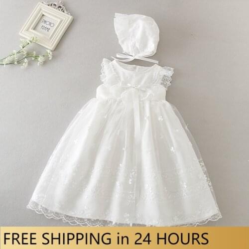 Toddler White Flower Baby Girl Dress with Patched Lace Newborn Baby 1rst Birthday Christening Dress Baptism Etsy Bonnet Infant