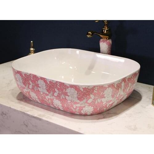 European Style Ceramic Washbasin Rectangle Art Basin Antique Wash Basin Bathroom porcelain ceramic wash basin bathroom sink