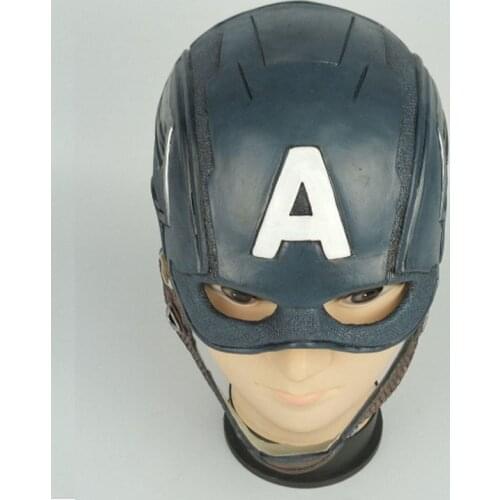 Movie America 3 Civil War America Helmet Mask Cosplay Steven Rogers Superhero Latex Helmet Halloween Party Prop