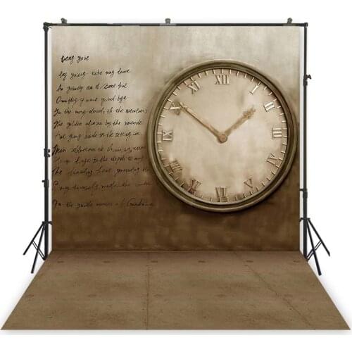 HUAYI Photography Backdrop Vintage Old Clock Brick Wall Photo Background Studio Portraits Wedding Photobooth Backdorps XT-1489