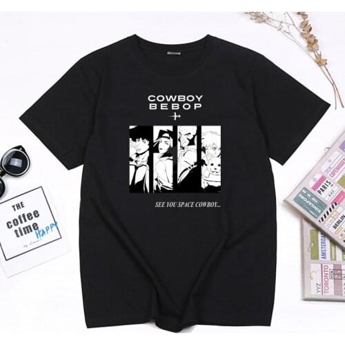 Anime Cowboy Bebop Tshirt 90s Vintage Manga Spike Spiegel Graphic Print Short Sleeve Tops Summer Fashion Oversized Ropa Hombre