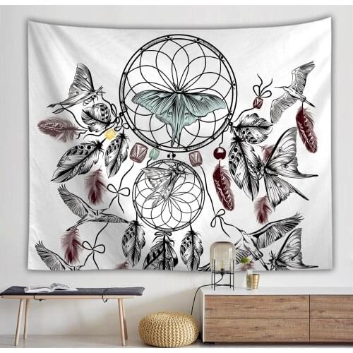 Tapestry Wall Hanging Bedroom Living Dorm Room Decor Psychedelic Witchcraft Mandala Hippie Dreamcatcher Butterfly Aesthetic Boho