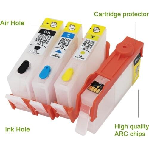 Jetvinner 4-color For HP 670 Refillable ink cartridge for HP670 Deskjet 3525 4615 4625 5525 Printer with arc chips