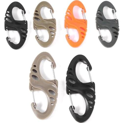 Carabiner Biner Clip Camping Molle Backpack Hanger 8 S Shape Snap Outdoor Buckle for Family Outdoor Camping Accessories