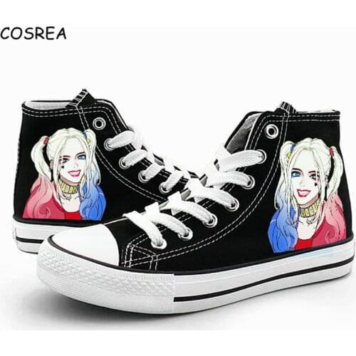 Joker Women Cosplay Canvas Shoes Girls Casual High Top Canvas Shoes Printing Joker Leisure Sneakers Men Women