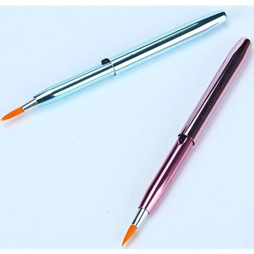 Classic Portable Artificial Fiber Cosmetic Lipstick Mini Retractable Makeup Lip Brush blush in balls liquid blush blusher cream