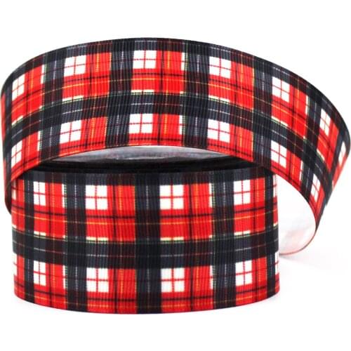 Red box printed grosgrain ribbon 16-75mm DIY handmade materials christmas wedding gift wrap tape ribbons