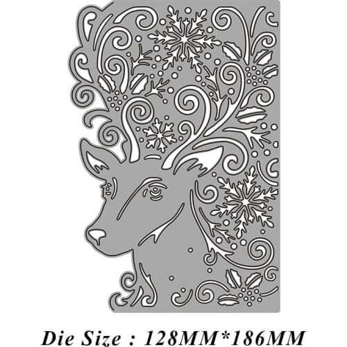 Metal Cutting Dies for 2021 New Scrapbooking Christmas Elk Lace Frame Edge No Stamps Crafts Background Cutter Cardmaking Stencil