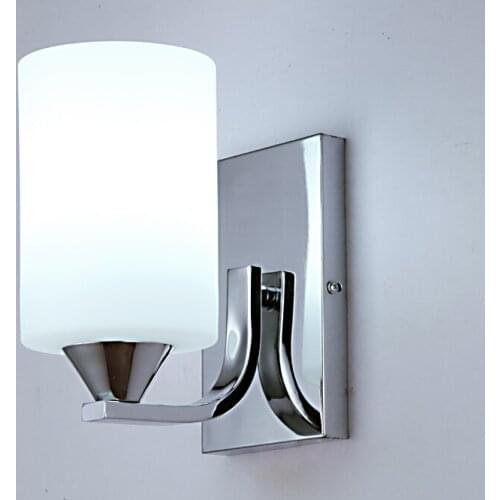 Fashion Glass Wall Lamp Brief Modern Led Mirror Wall Light Corridor Bedroom Living Room Bedside Lamp E27 Novelty Light Lampada