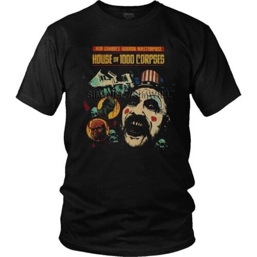 Mens House Of 1000 Corpses T-Shirt Novelty Horror Captain Spaulding Tshirt Short Sleeve Cool T Shirt Cotton Tee Tops Gift