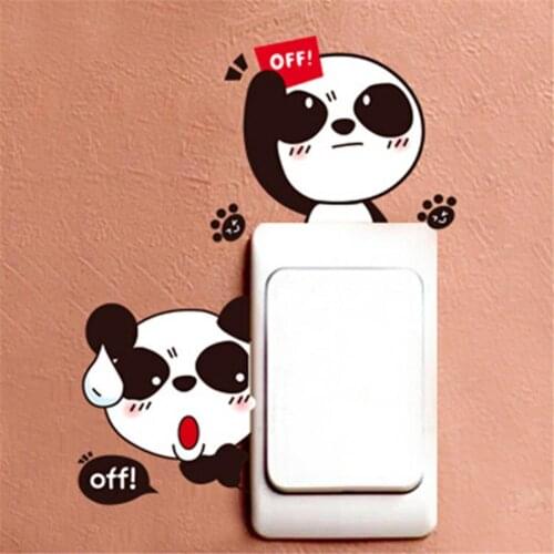 Switch Stickers Cartoon Style Animals Patterns Self-adhesive Panda Vinyl Wall Decals Switch Sticker for Home