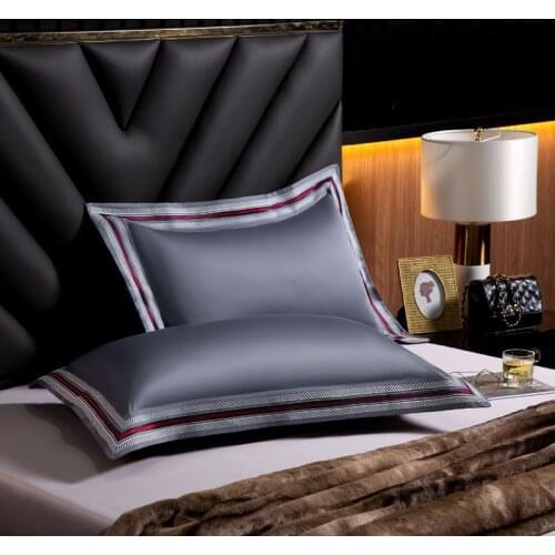 1000TC Luxury Egyptian cotton pillowcases 2pcs 48x74cm Size Hotel Solid Color Rectangle Soft Pillow Covers