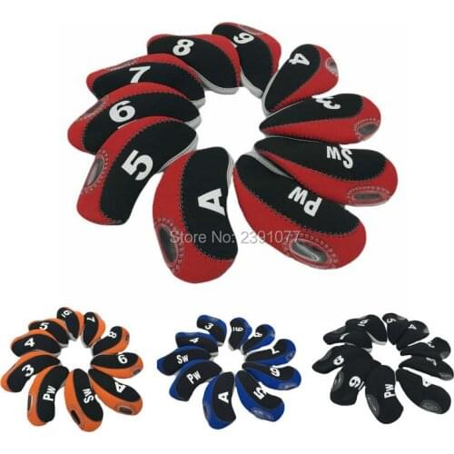 Neoprene Golf Iron Headcover irons set two tones Head Cover with window 10pcs/set numbers printed for golf irons set