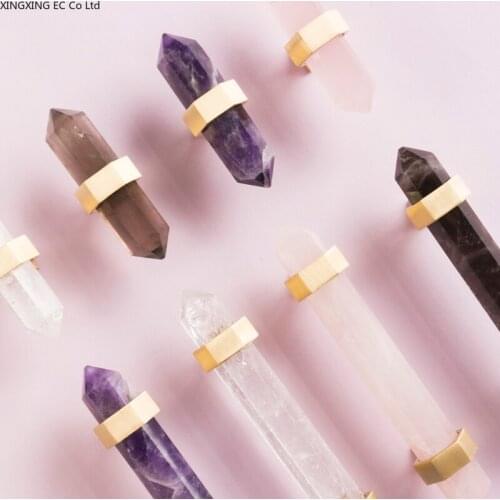 Nordic Light Luxury Brass Natural Crystal Cabinet Door Drawer Cabinet Furniture Handle European Single Double Hole Handle