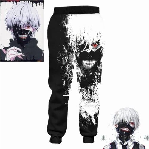 New Anime Tokyo Ghoul Kaneki Ken Cosplay Costumes Teens Sports Street Pants 3D Print Casual Trousers