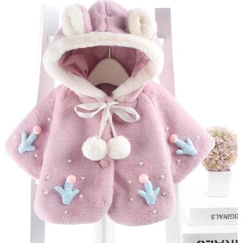 New Winter Warm Coats For Baby Kids Princess Thickened Cotton Hooded Cloak Jacket Children Clothes Newborn Girl Infant Outerwear