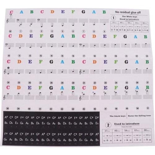 New Hiigh Quality Piano Sticker Music Note Keyboard Decals for 49/54/61/88 Keys Parts Accessories