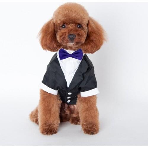 Pet Clothes Bow Tie Design Cosplay Skin-friendly Pet Dogs Western Suit for Party