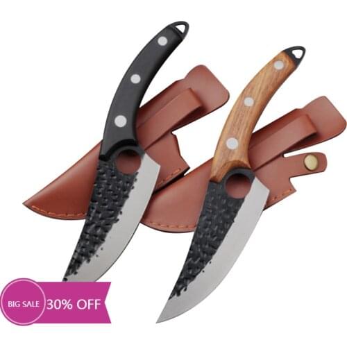 5.5" Meat Cleaver Hunting Knife Handmade Forged Boning Knife Serbian Chef Knife Stainless Steel Kitchen Knife Butcher Fish Knife