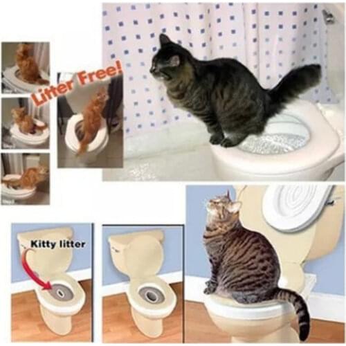 Portable Cat Toilet Training Device Pet Cat Puppy Toilet Seat Pad Professional Trainer Indoor Cleaning Products Plastic Tool