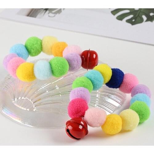 Christmas Pet Collar Cute Plush Ball Dog Necklace Kitten Collar with Bell Cute Cats Collar Puppy Collar Pet Supplies Collier