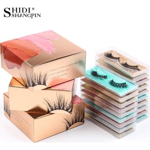 SHIDISHANGPIN Mink Lashes Wholesale Eyelashes Mink faux cils False Eyelashes Packaging Box Bulk Eye Lashes Cases for Beauty
