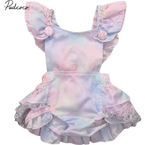 Pudcoco Cute Newborn Baby Girl Clothes Floral Cotton Fly Sleeve Bodysuit Outfits 0-3 Years Helen115
