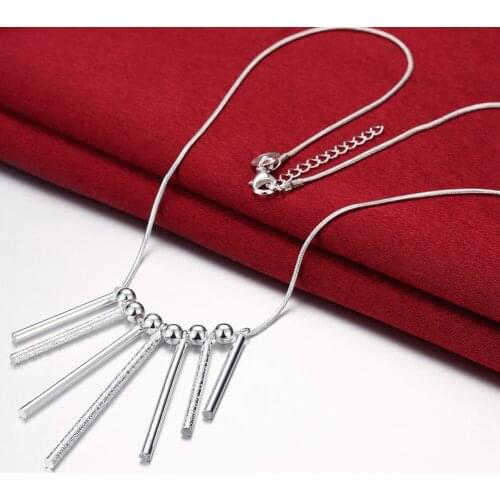 Special offer 925 Sterling Silver Jewelry 18 inches Wild Exquisite five pillars necklaces for women party fashion Christmas gift