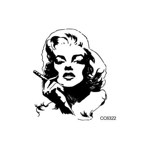 Old School Style Black Marilyn Monroe Vintage Temporary Tattoo Sticker Body Art Water Transfer fake tattoo 6X6cm
