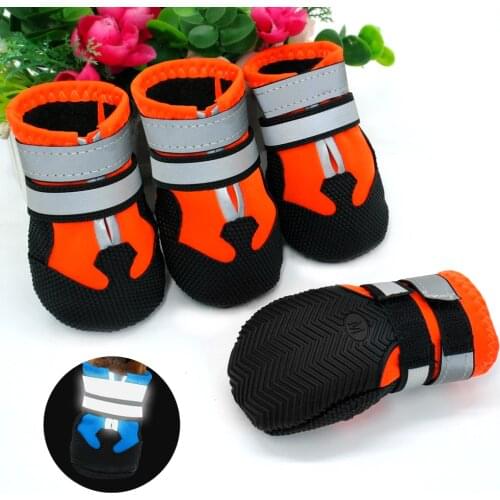 Waterproof Dog Shoes Reflective Pet Shoe Boot Non-slip Warm Winter Dogs Perro Snow Rain Boots For Small Medium Large Dogs