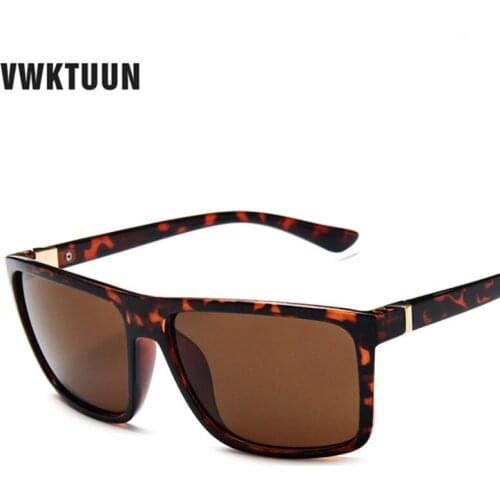 VWKTUUN Classic Vintage Square Sunglasses Men Oversized Big Mirror Sun Glasses For Mens Driving Fishing Oculos De Sol UV400