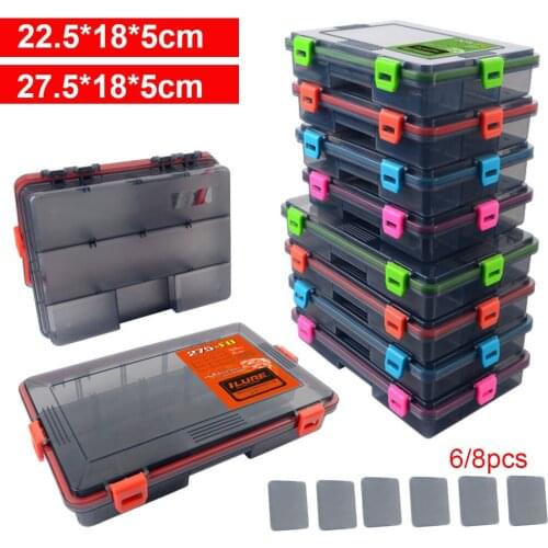 Fishing Tackle Boxes With Removable Dividers Clear Lid Plastic Storage Box Waterproof Fishing Lure Spoon Hook Bait Storage Case