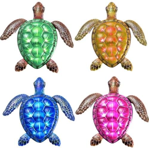 Iron Art Sea Turtle Metal Wall ing Animal Ornament for Home Garden