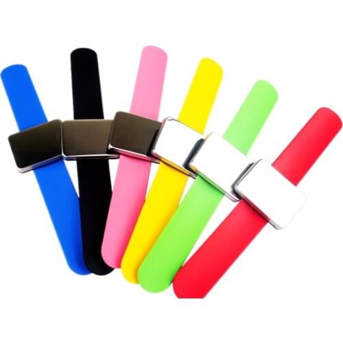 7 Color Magnetic Pin Bracelet Silicone Wrist Strap Safety Needle Pad For Apparel Hairdressing Stitch Fixation Sewing Accessories