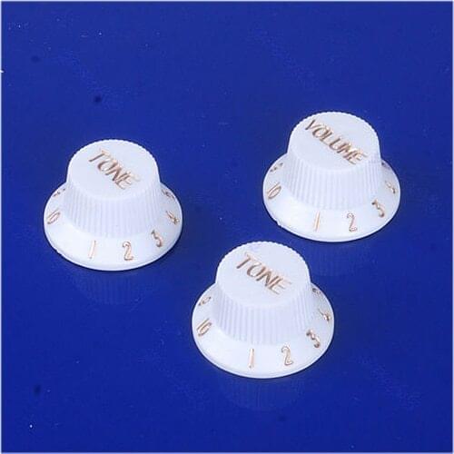 10pcs/lot White Guitars Strat Knob 1-Volume 2-Tone Control Knobs For Electric Guitar Dropshipping