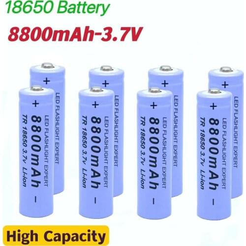 2021 18650 bateria de alta qualidade 8800 mah 3.7v 18650 baterias li-ion bateria recarregavel para lanterna tocha + frete gratis