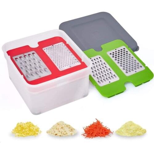 4 in 1 Cheese Grater With Container Adjustable With Multiple Blades Vegetable Chopper Multifunction Fruit Peeler Graters