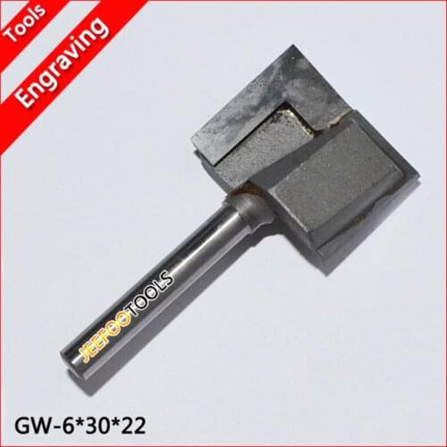 6*30*22H Cleaning Bottom Wood Router Bit Tungsten Carbide Engraving Knife Woodworking Tools End Milling Cutter