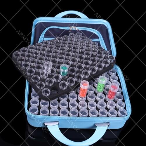 ARMYQZ 140 Bottles Diamond Painting Cross Stitch Accessories Tool Box Container Diamond Storage Full Square 5D Embroidery Mosaic