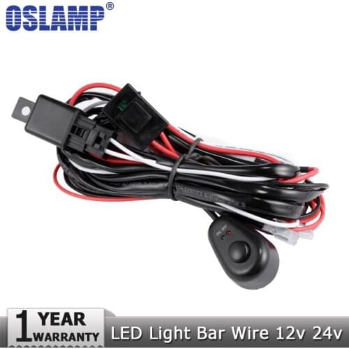 12/24V Car Auto Led Work Lamp Driving Lights Switch Wiring Loom Harness Offroad Led Light Bar Wire Cable 40A Switch Relay Kit