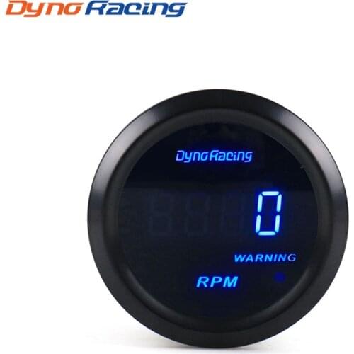Dynoracing Car Tachometer 2" 52mm RPM gauge Digital tachometer 0-9000 RPM Blue Led meter Car gauge BX101459