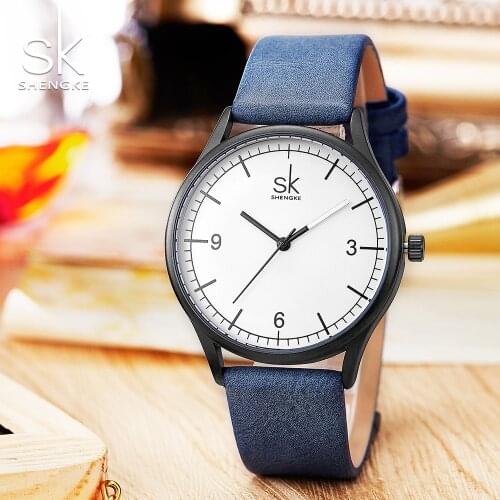 SK Watch Women Shengke Brand Elegant Retro Watches Fashion Ladies Quartz Watches Clock Women Casual Leather Womens Wristwatches