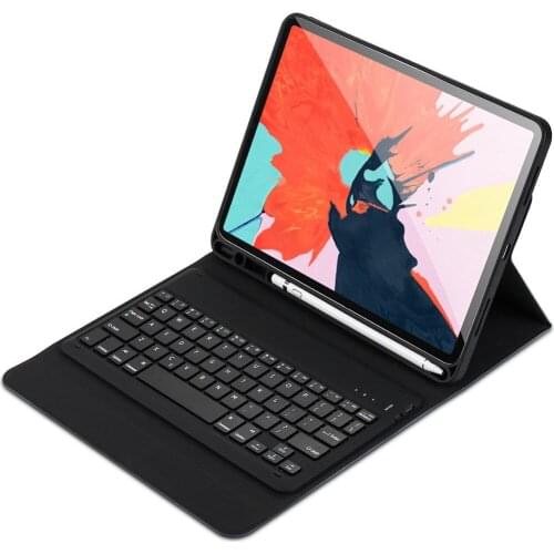 For Apple iPad Pro 11 A1980 A1934 11'' 2018 Tablet case Colorful PU stand cover with Removable Wireless Bluetooth Keyboard+ Film