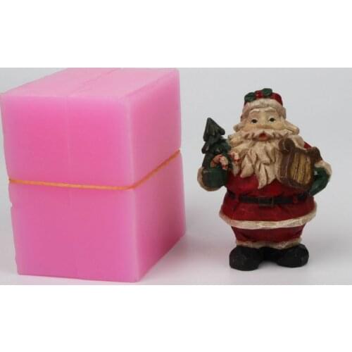DIY 3d santa Christmas man Food-grade handmade silicone soap cake decoration candle mold 001